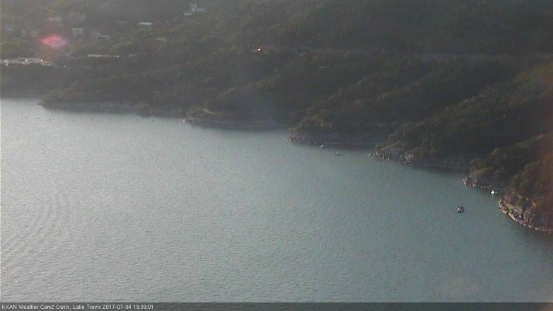 Lake Travis webcam, July 4, 2017 6:50 PM CT