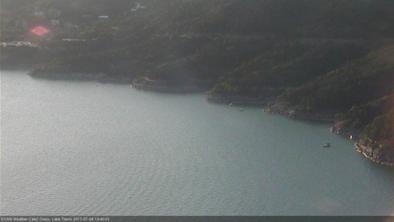 Lake Travis webcam, July 4, 2017 7:00 PM CT
