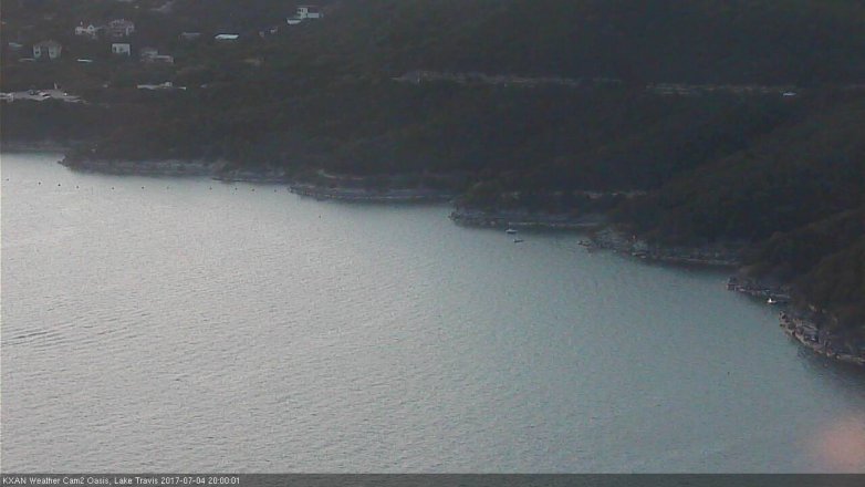 Lake Travis webcam, July 4, 2017 7:30 PM CT