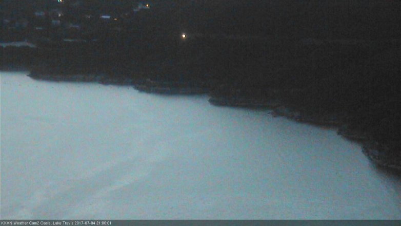 Lake Travis webcam, July 4, 2017 8:10 PM CT
