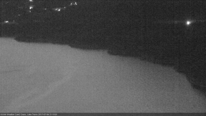 Lake Travis webcam, July 4, 2017 8:25 PM CT