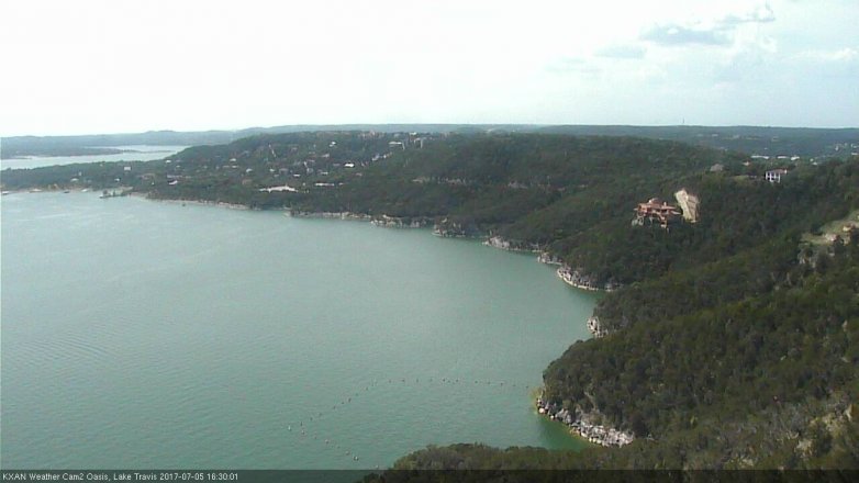 Lake Travis webcam, July 5, 2017 3:55 PM CT