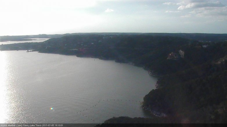 Lake Travis webcam, July 5, 2017 6:40 PM CT