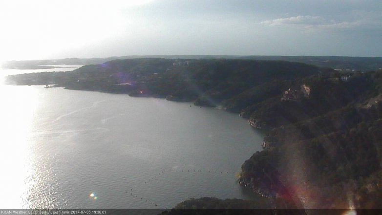 Lake Travis webcam, July 5, 2017 6:55 PM CT
