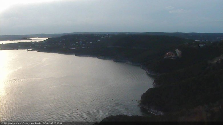 Lake Travis webcam, July 5, 2017 7:15 PM CT