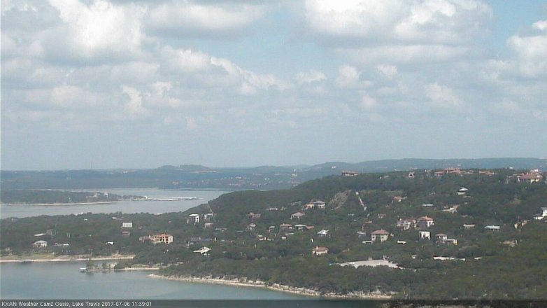 Lake Travis webcam, July 6, 2017 10:50 AM CT