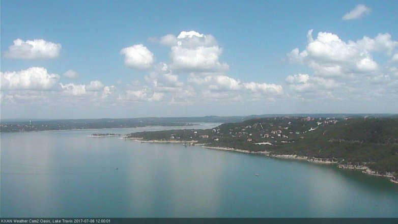 Lake Travis webcam, July 6, 2017 11:15 AM CT