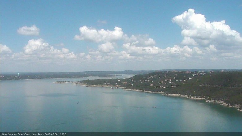 Lake Travis webcam, July 6, 2017 11:25 AM CT