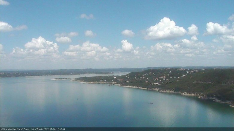 Lake Travis webcam, July 6, 2017 11:40 AM CT
