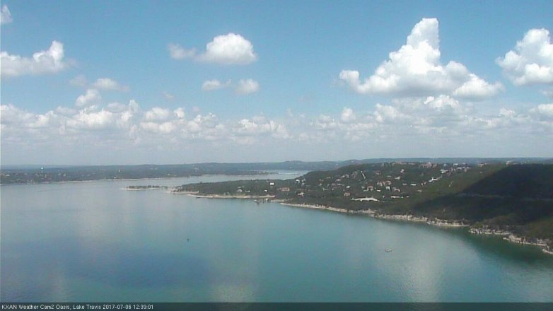 Lake Travis webcam, July 6, 2017 12:00 PM CT
