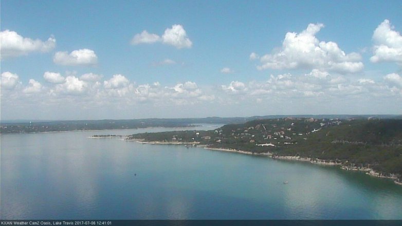 Lake Travis webcam, July 6, 2017 12:05 PM CT