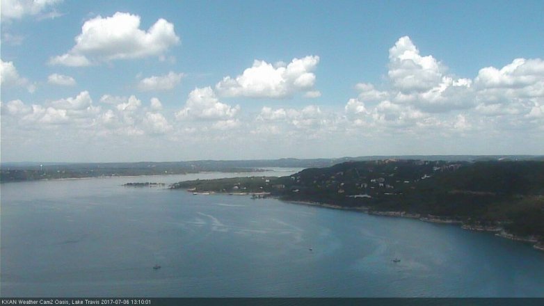 Lake Travis webcam, July 6, 2017 12:15 PM CT