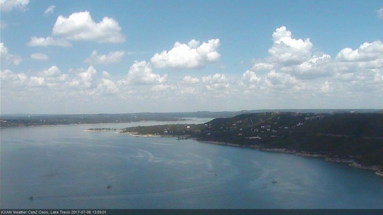 Lake Travis webcam, July 6, 2017 12:25 PM CT