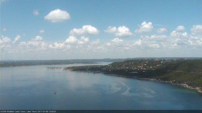 Lake Travis webcam, July 6, 2017 12:30 PM CT