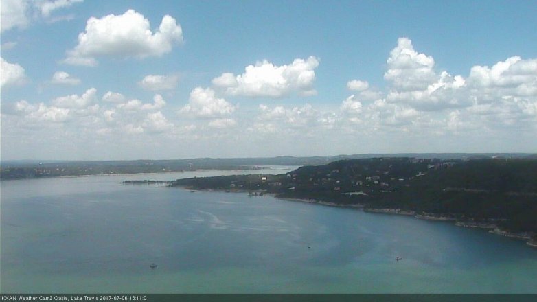 Lake Travis webcam, July 6, 2017 12:35 PM CT