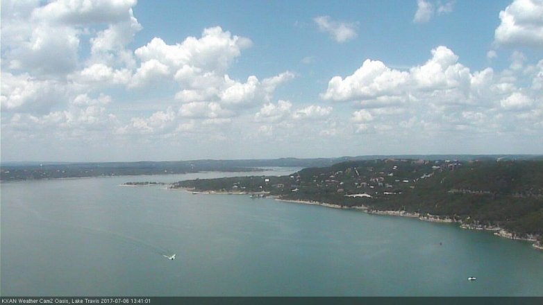 Lake Travis webcam, July 6, 2017 12:50 PM CT