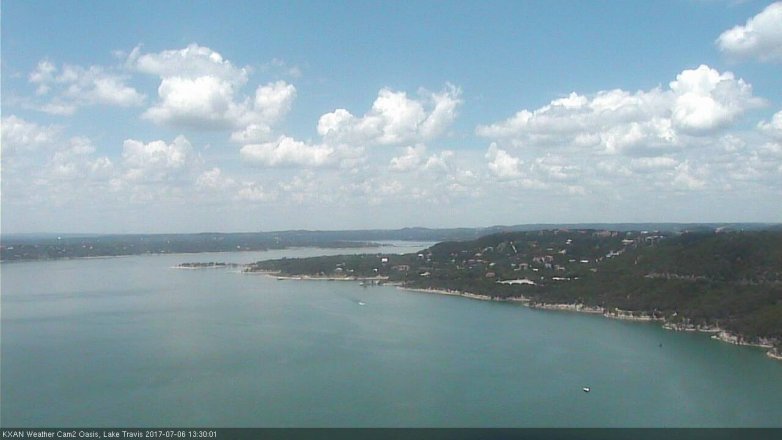 Lake Travis webcam, July 6, 2017 1:00 PM CT