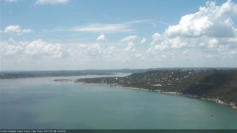 Lake Travis webcam, July 6, 2017 1:15 PM CT