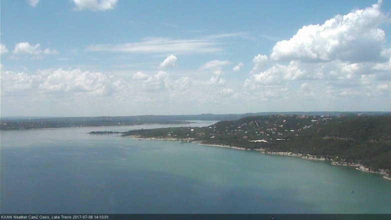Lake Travis webcam, July 6, 2017 1:25 PM CT