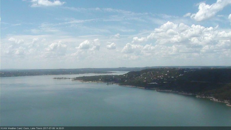 Lake Travis webcam, July 6, 2017 1:35 PM CT