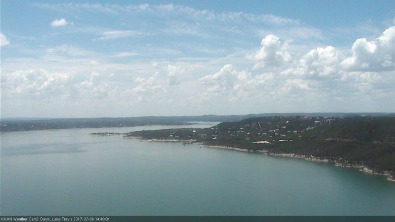 Lake Travis webcam, July 6, 2017 1:45 PM CT