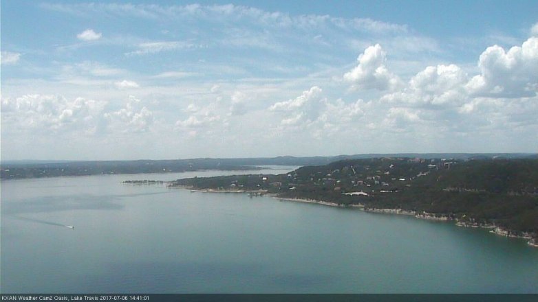 Lake Travis webcam, July 6, 2017 1:50 PM CT