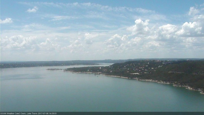 Lake Travis webcam, July 6, 2017 2:05 PM CT