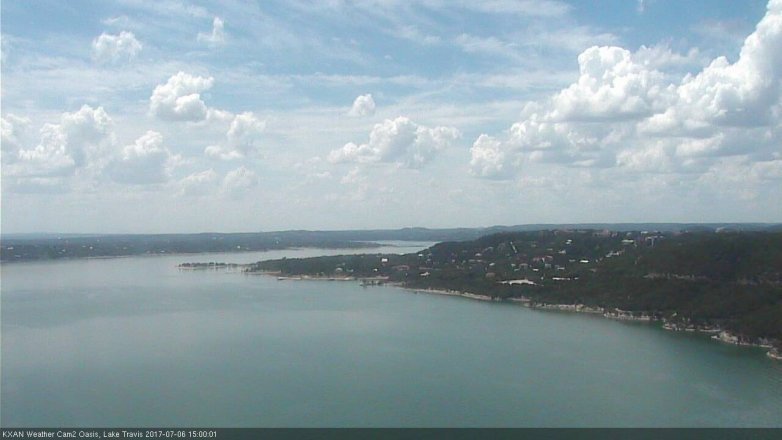Lake Travis webcam, July 6, 2017 2:20 PM CT