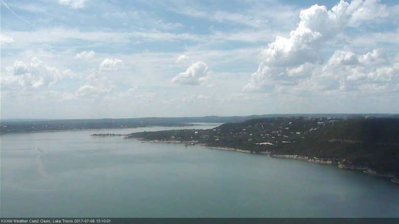 Lake Travis webcam, July 6, 2017 2:30 PM CT