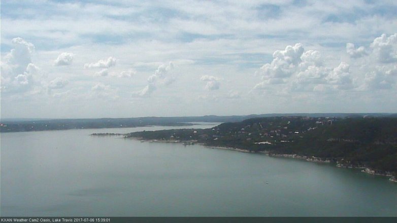 Lake Travis webcam, July 6, 2017 3:10 PM CT