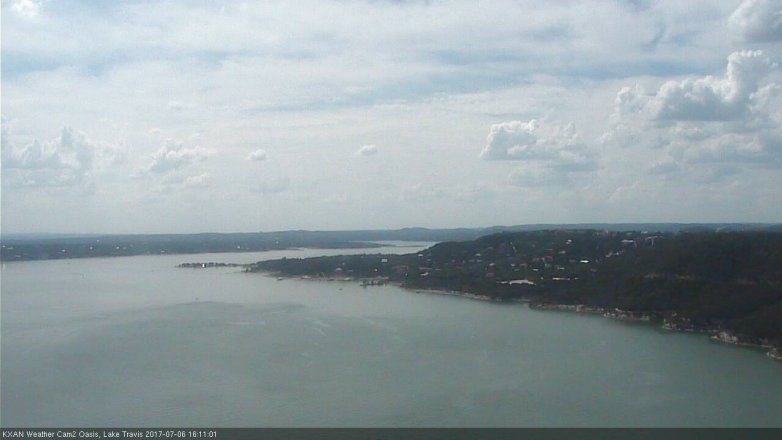 Lake Travis webcam, July 6, 2017 3:25 PM CT