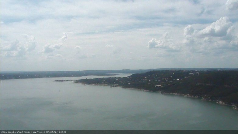 Lake Travis webcam, July 6, 2017 3:30 PM CT