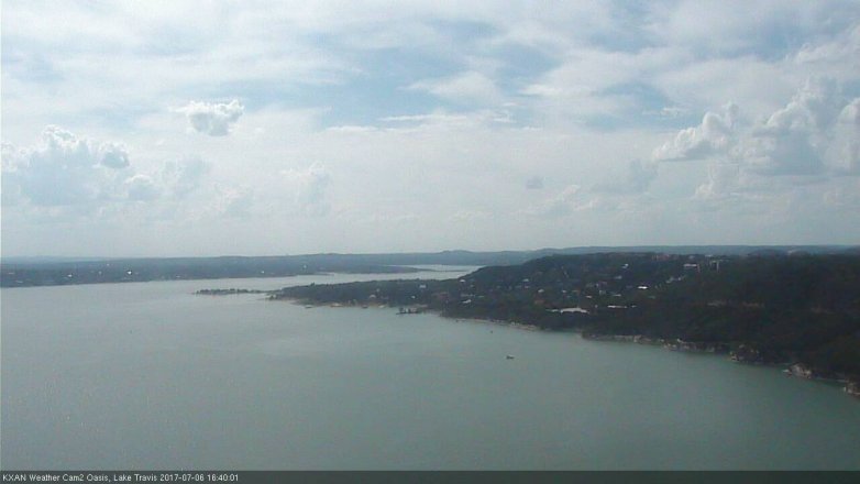 Lake Travis webcam, July 6, 2017 4:00 PM CT