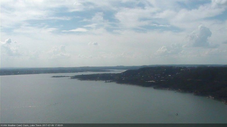 Lake Travis webcam, July 6, 2017 4:15 PM CT