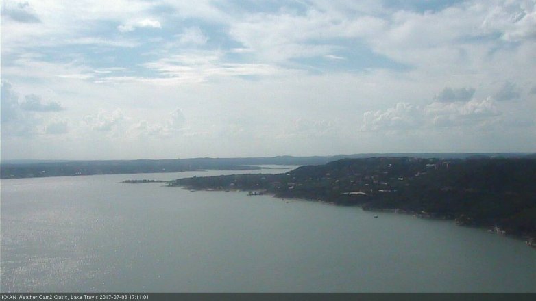 Lake Travis webcam, July 6, 2017 4:35 PM CT