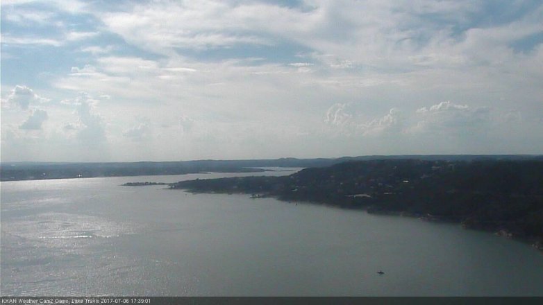 Lake Travis webcam, July 6, 2017 4:45 PM CT
