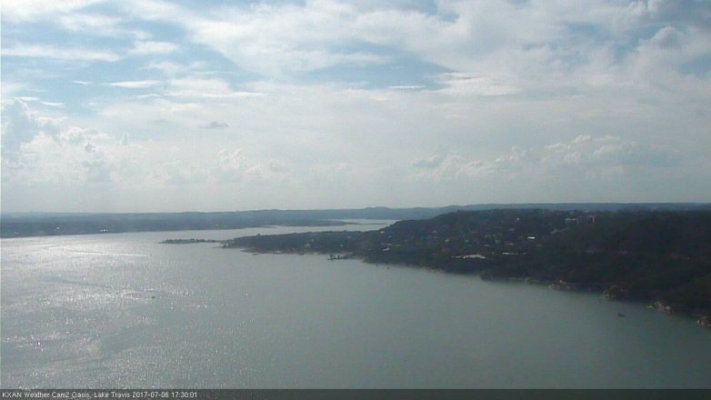 Lake Travis webcam, July 6, 2017 4:50 PM CT
