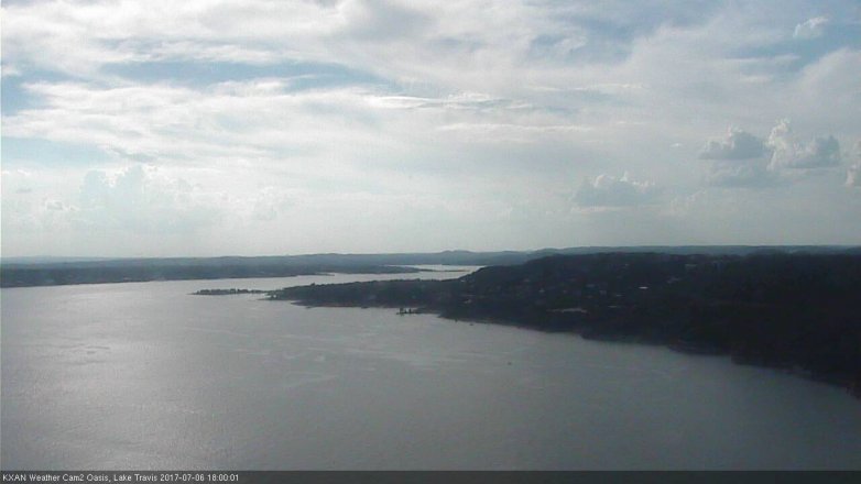 Lake Travis webcam, July 6, 2017 5:05 PM CT