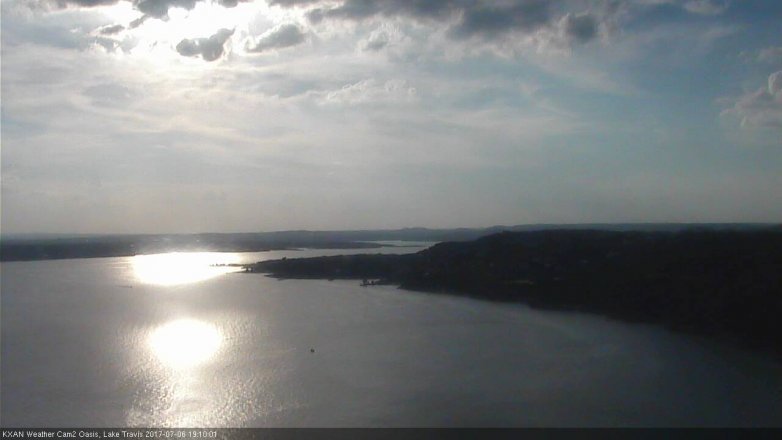 Lake Travis webcam, July 6, 2017 6:35 PM CT
