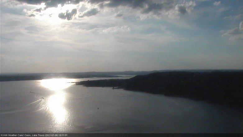 Lake Travis webcam, July 6, 2017 6:40 PM CT