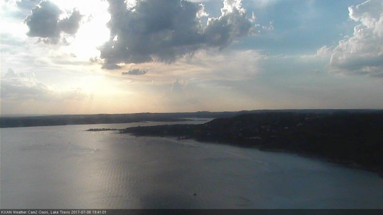 Lake Travis webcam, July 6, 2017 6:45 PM CT