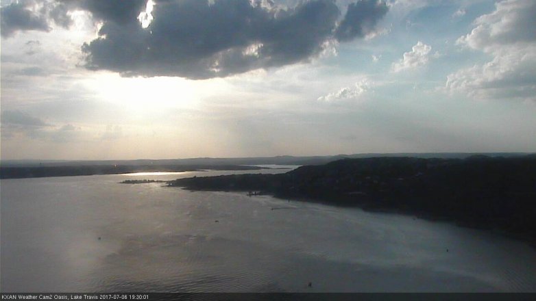 Lake Travis webcam, July 6, 2017 6:55 PM CT