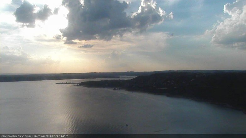 Lake Travis webcam, July 6, 2017 7:10 PM CT