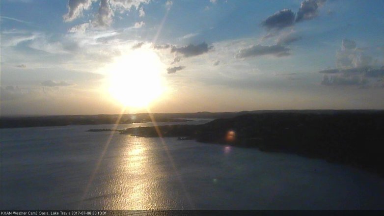 Lake Travis webcam, July 6, 2017 7:15 PM CT