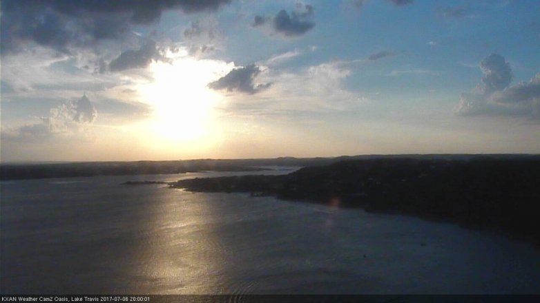 Lake Travis webcam, July 6, 2017 7:25 PM CT