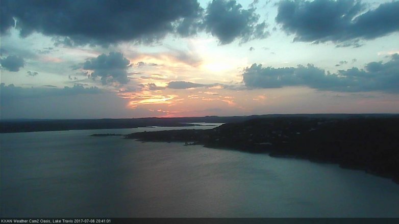 Lake Travis webcam, July 6, 2017 7:50 PM CT