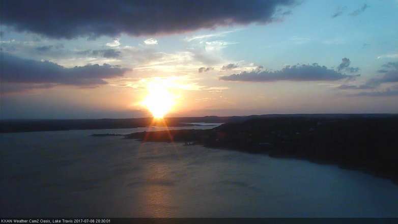 Lake Travis webcam, July 6, 2017 8:00 PM CT