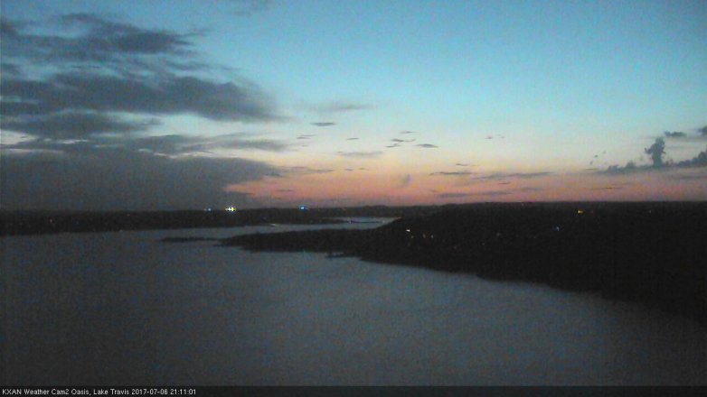 Lake Travis webcam, July 6, 2017 8:40 PM CT
