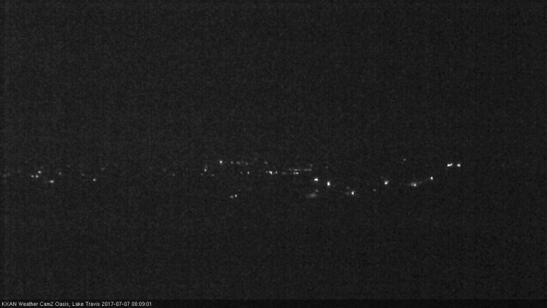Lake Travis webcam, July 6, 2017 11:20 PM CT
