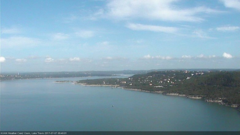 Lake Travis webcam, July 7, 2017 9:00 AM CT